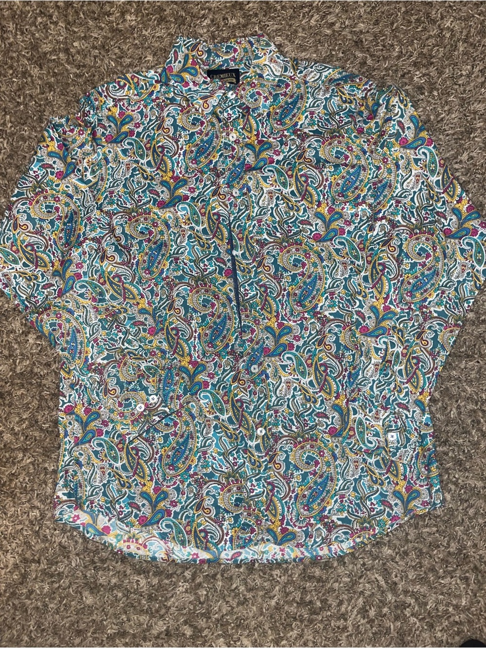 Daniel Cremieux Multicolor Paisley Button-Down Shirt - Teal, Pink, Yellow